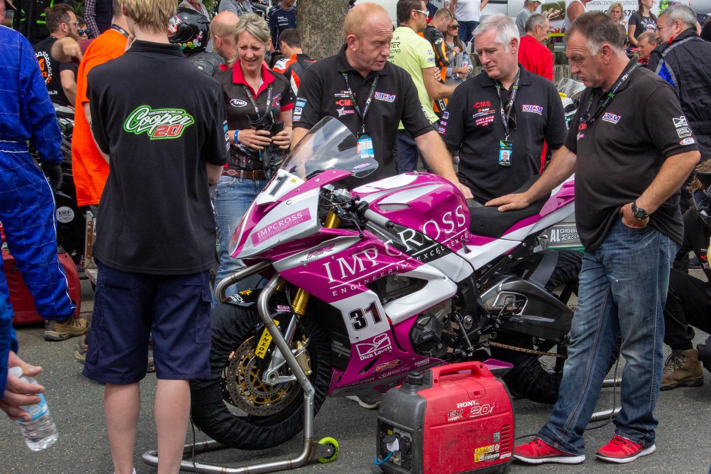 Race bike with tire heaters