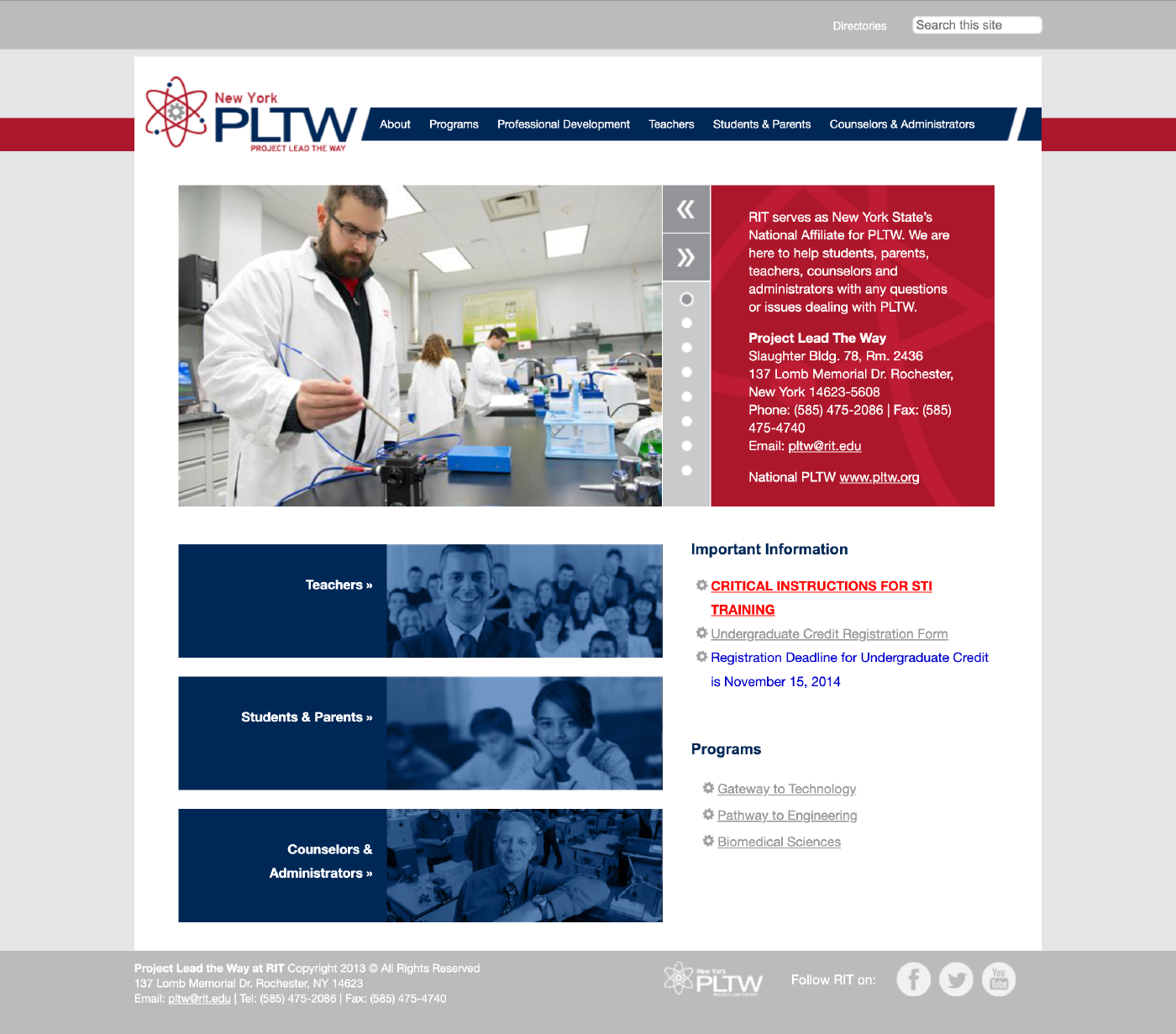 RIT Project Lead The Way Website